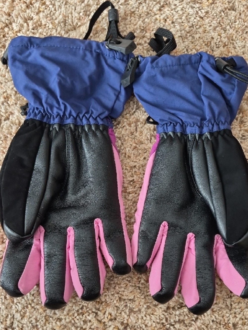 Burton Kids Pink, Light Pink & Purple Insulated Snow Gloves, Lg - Picture 3 of 6